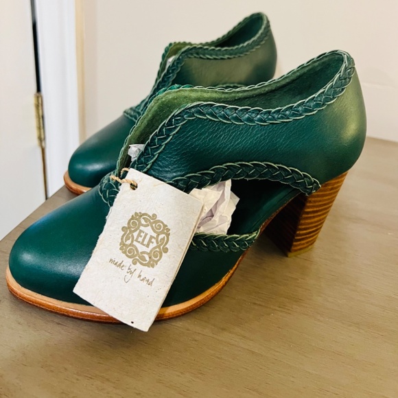 Bali Elf Spirit Walker Fairy Boho Stacked Heel Leather Booties Size 7 - Picture 5 of 13